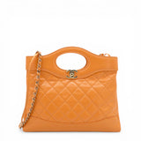 Chanel Shiny Crumpled Calfskin Quilted Mini 31 Shopping Bag  