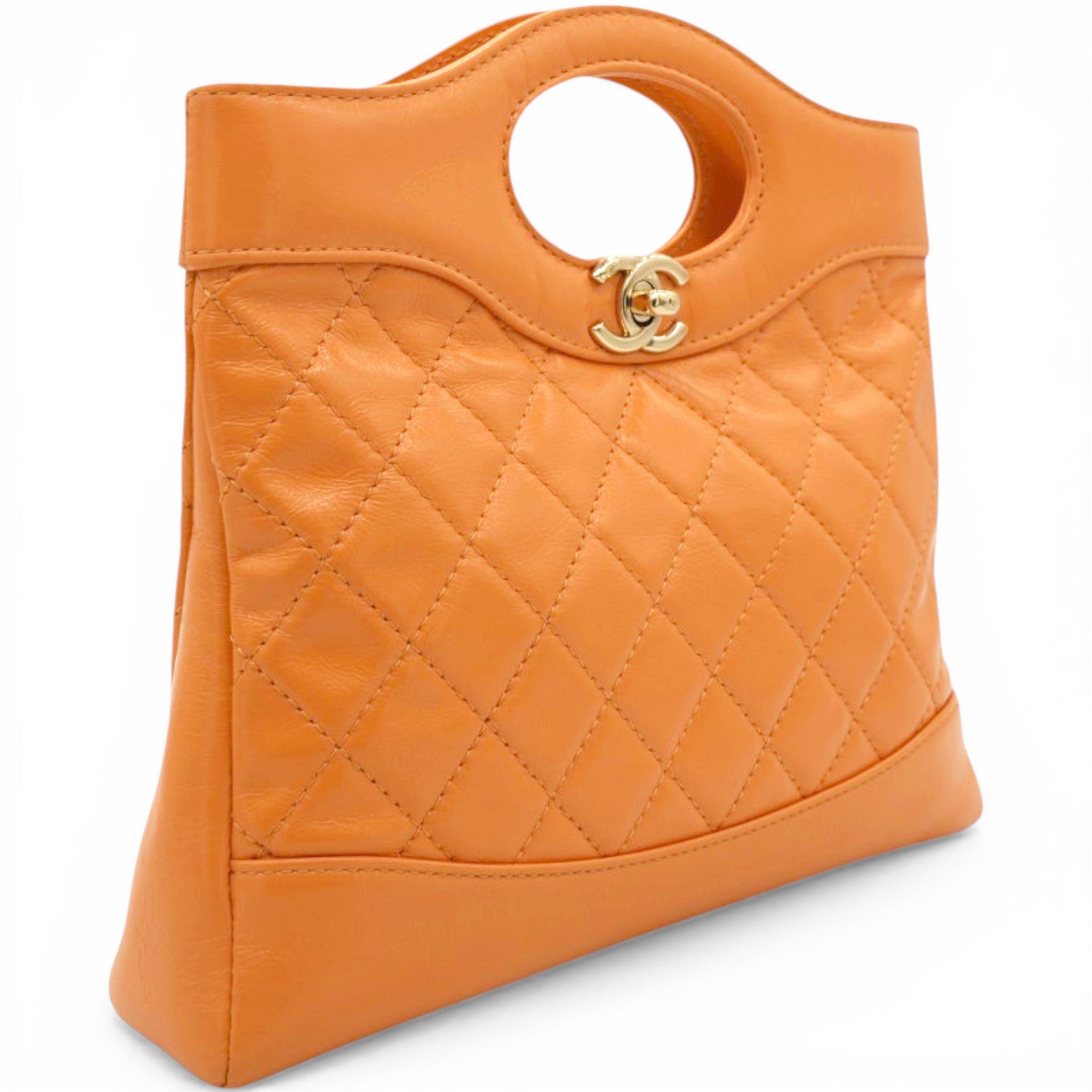 Chanel Shiny Crumpled Calfskin Quilted Mini 31 Shopping Bag  