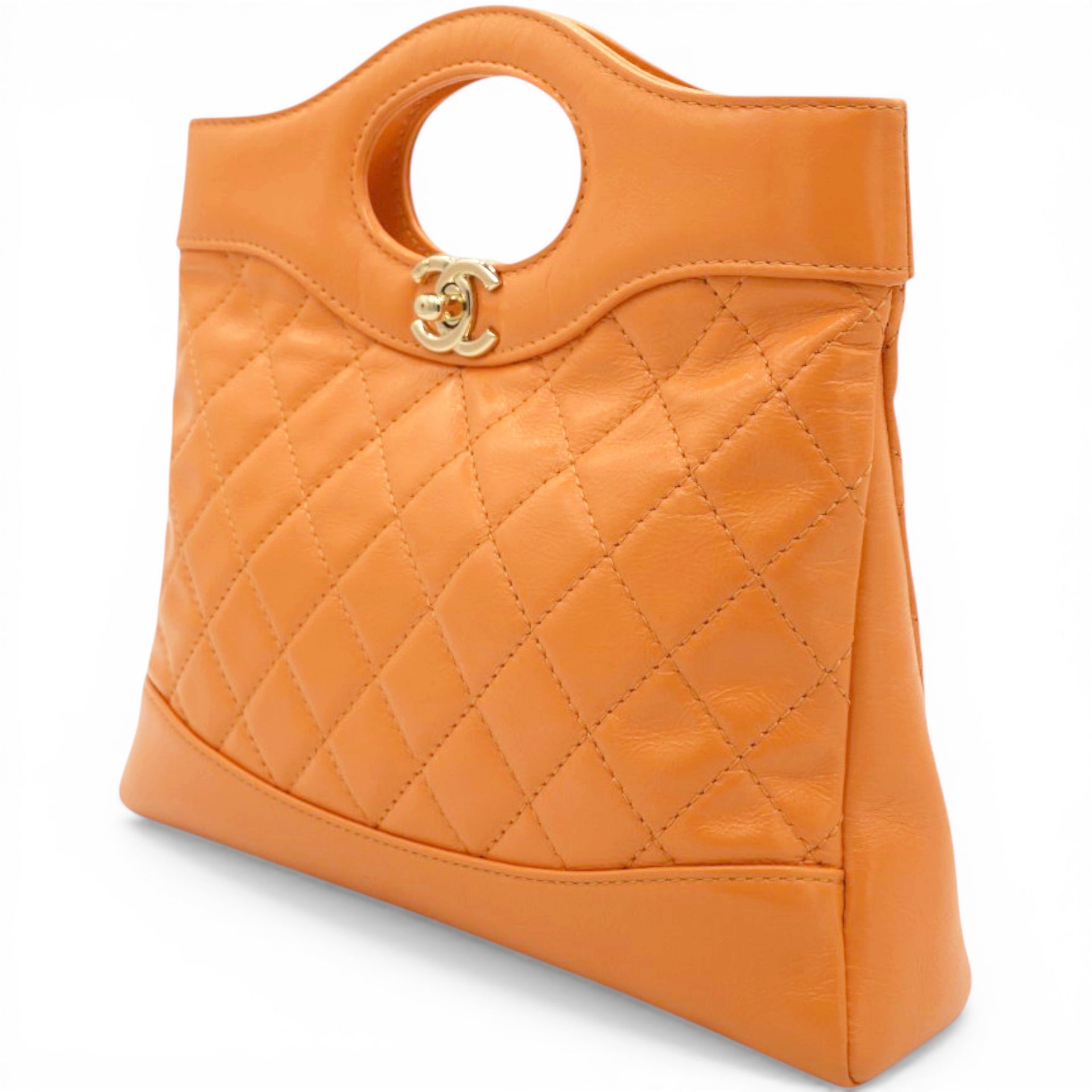 Chanel Shiny Crumpled Calfskin Quilted Mini 31 Shopping Bag  