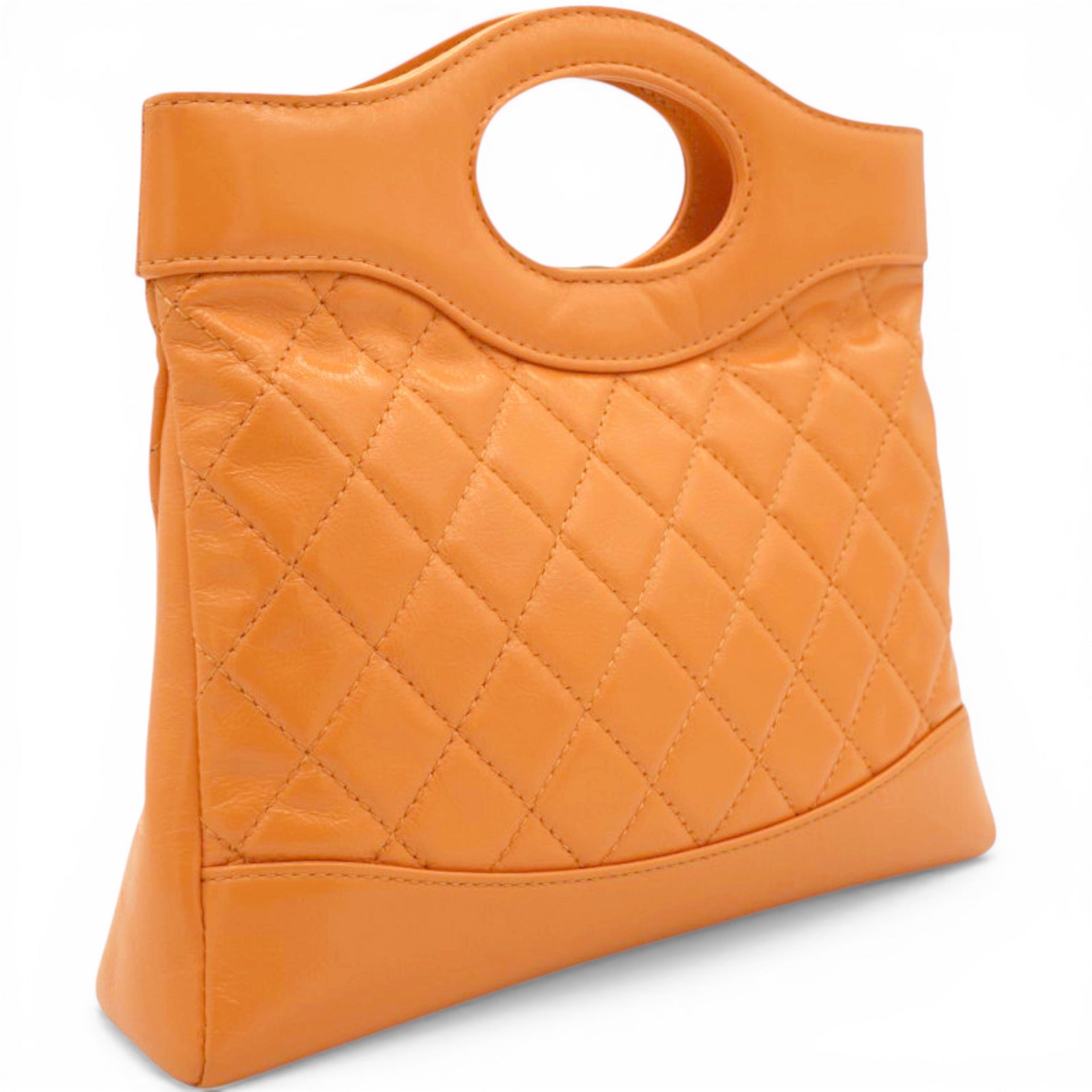 Chanel Shiny Crumpled Calfskin Quilted Mini 31 Shopping Bag  