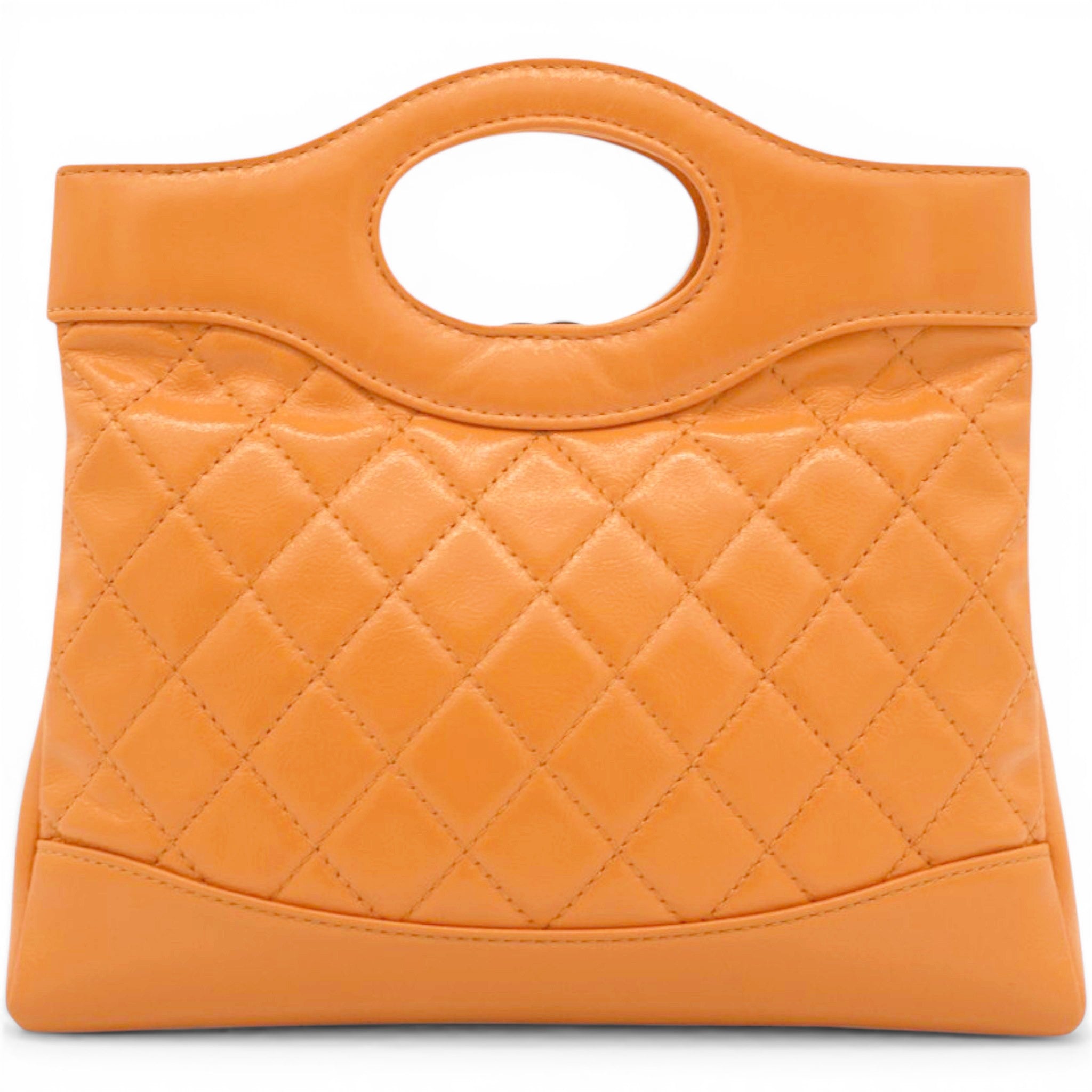 Chanel Shiny Crumpled Calfskin Quilted Mini 31 Shopping Bag  