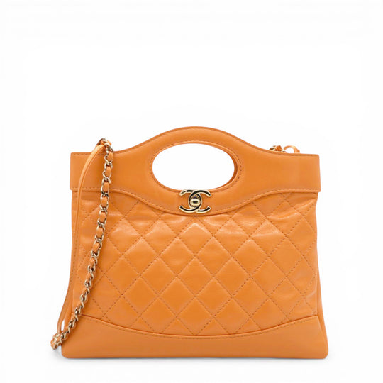 Chanel Shiny Crumpled Calfskin Quilted Mini 31 Shopping Bag  