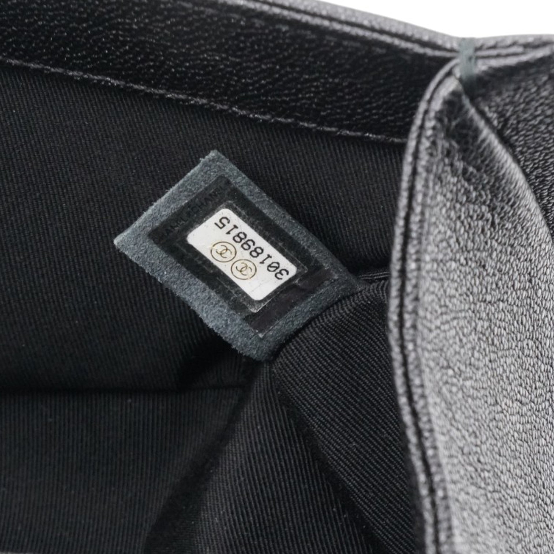 Chanel Small Caviar Chevron Leboy Black