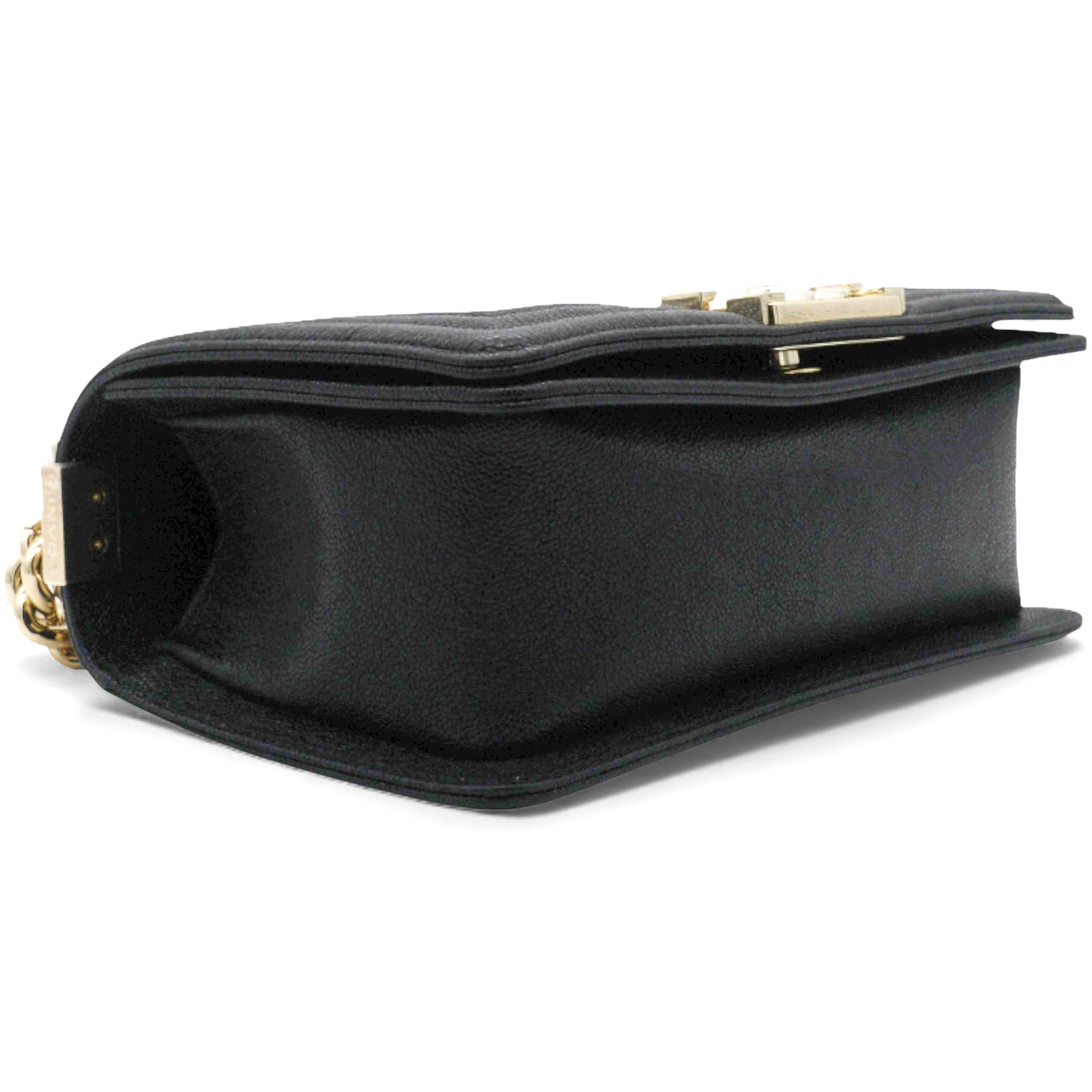 Chanel Small Caviar Chevron Leboy Black