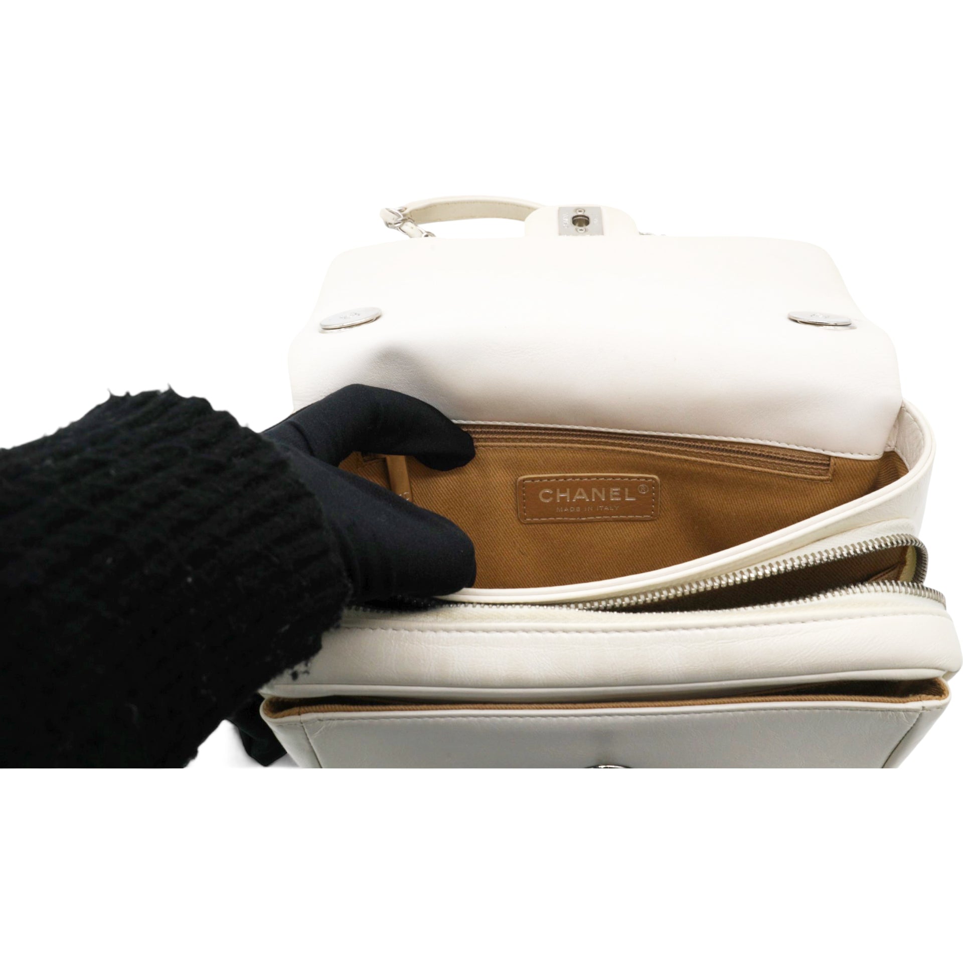 Chanel Square Flap Bag White 