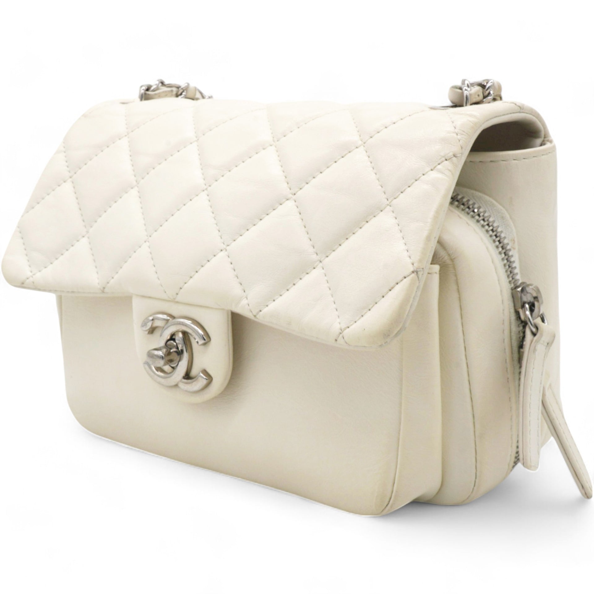 Chanel Square Flap Bag White 