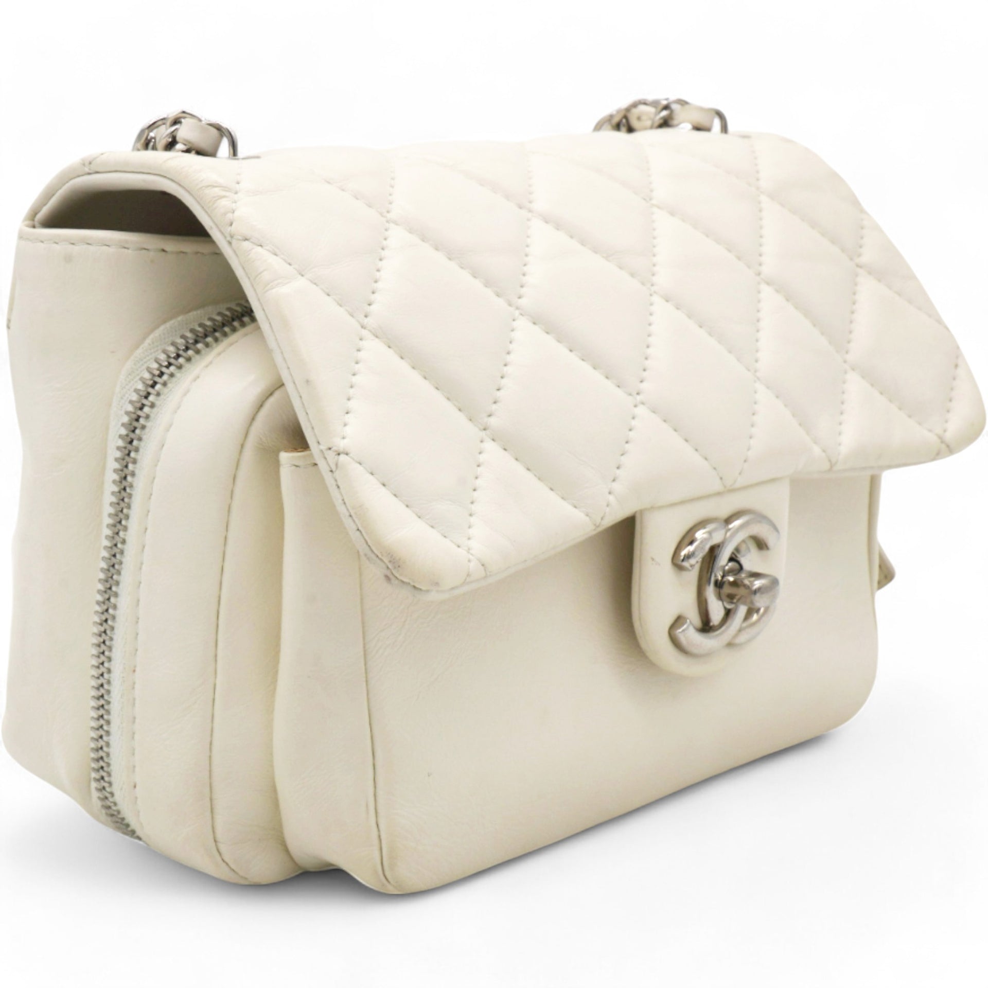 Chanel Square Flap Bag White 