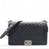 Chanel Stitched Medium Boy Flap Black 