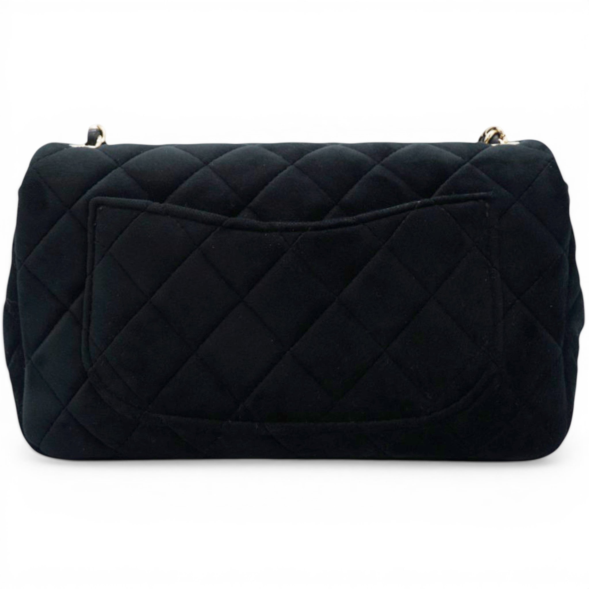 Chanel Velvet Quilted Mini Rectangular Pearl Crush Flap Black 