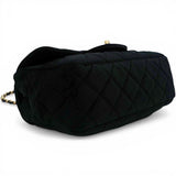 Chanel Velvet Quilted Mini Rectangular Pearl Crush Flap Black 