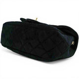 Chanel Velvet Quilted Mini Rectangular Pearl Crush Flap Black 