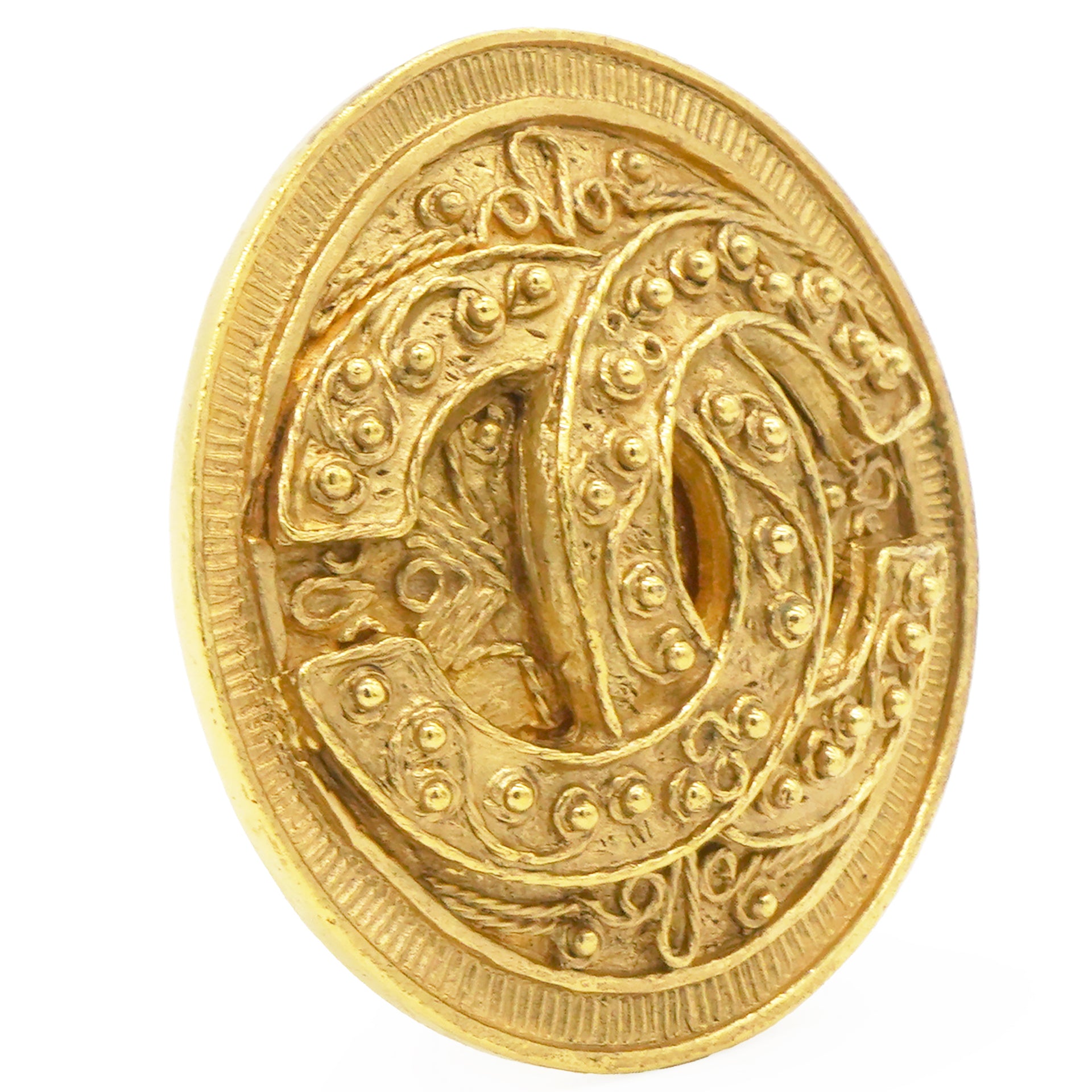 Chanel Vintage Grapevine CC Brooch 