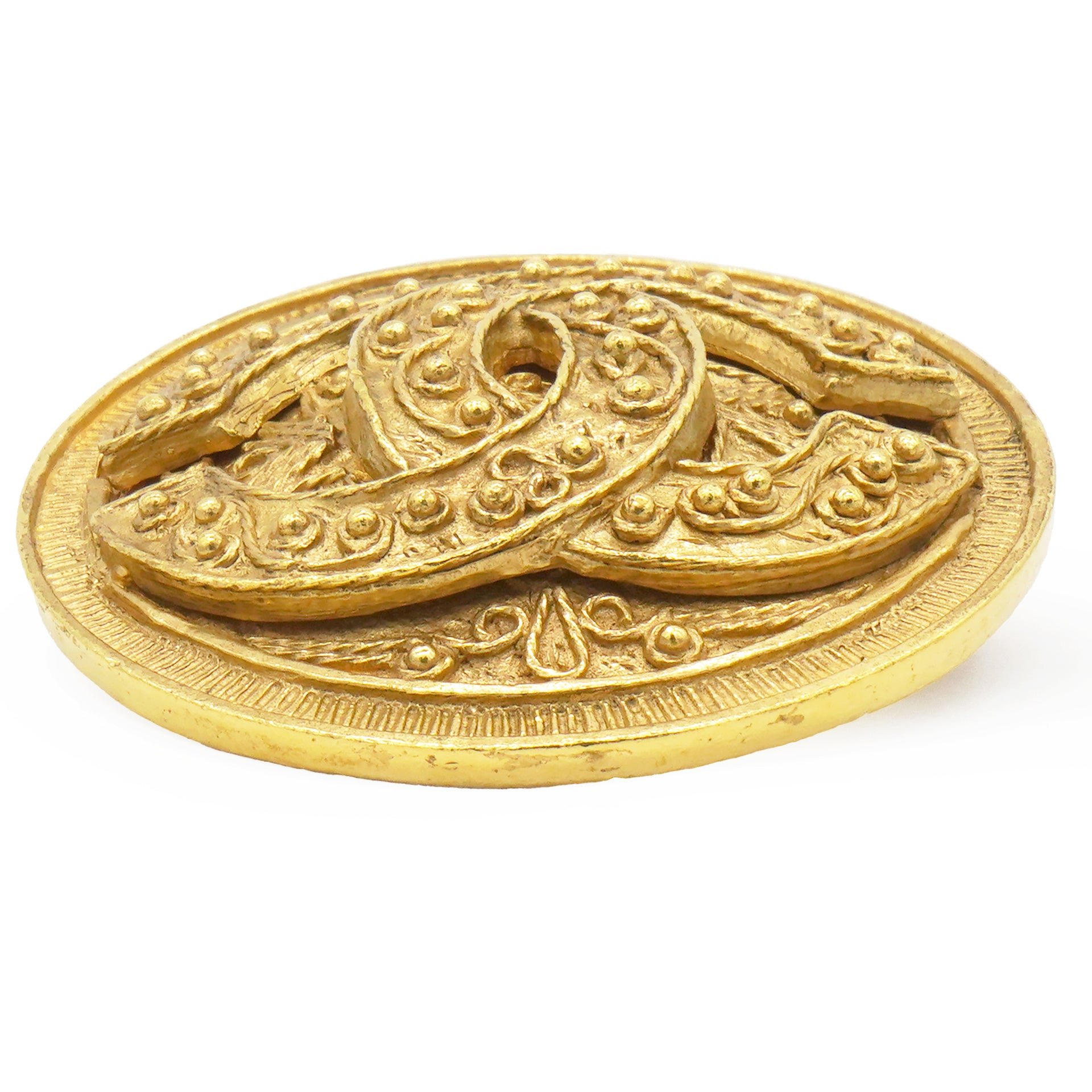 Chanel Vintage Grapevine CC Brooch 