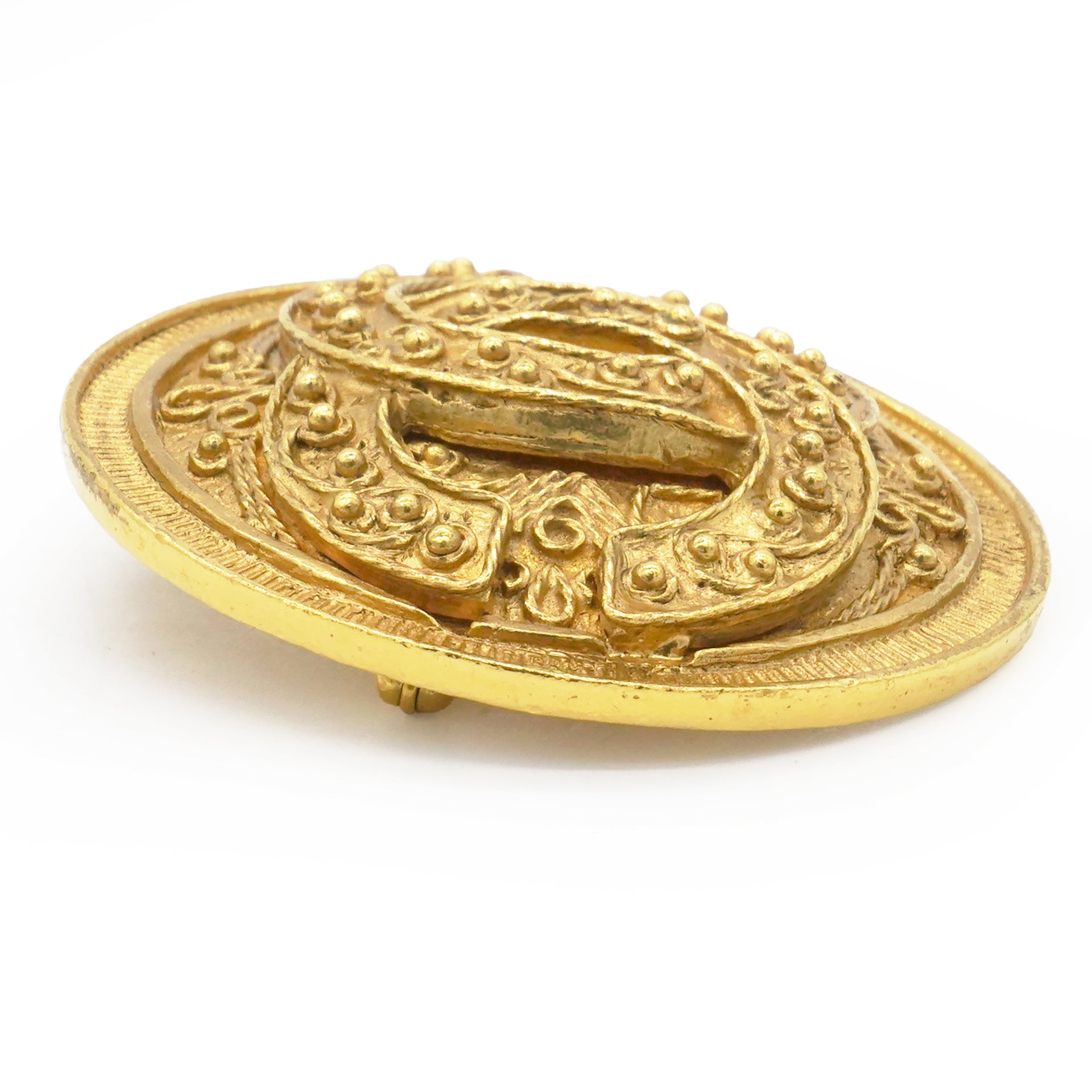 Chanel Vintage Grapevine CC Brooch 
