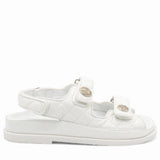 Chanel White Dad Sandal Lambskin Size37
