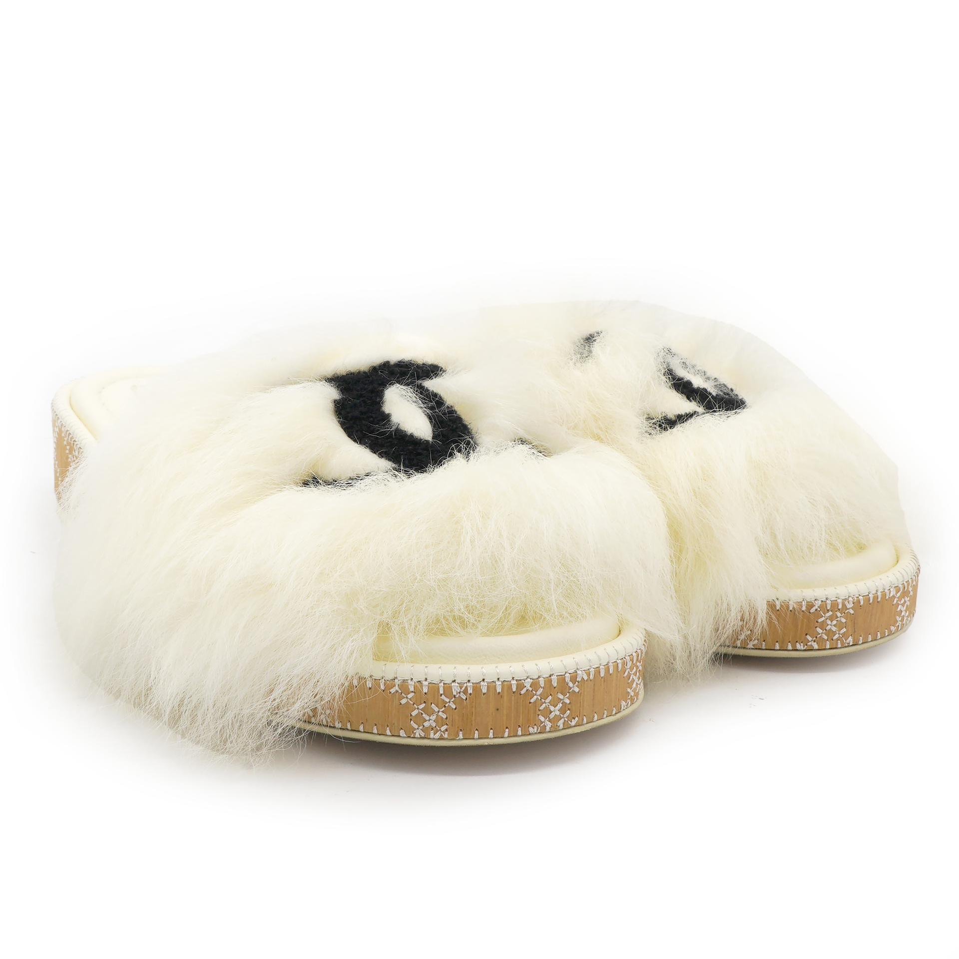 Chanel White Dad Sandal Lambskin Size37