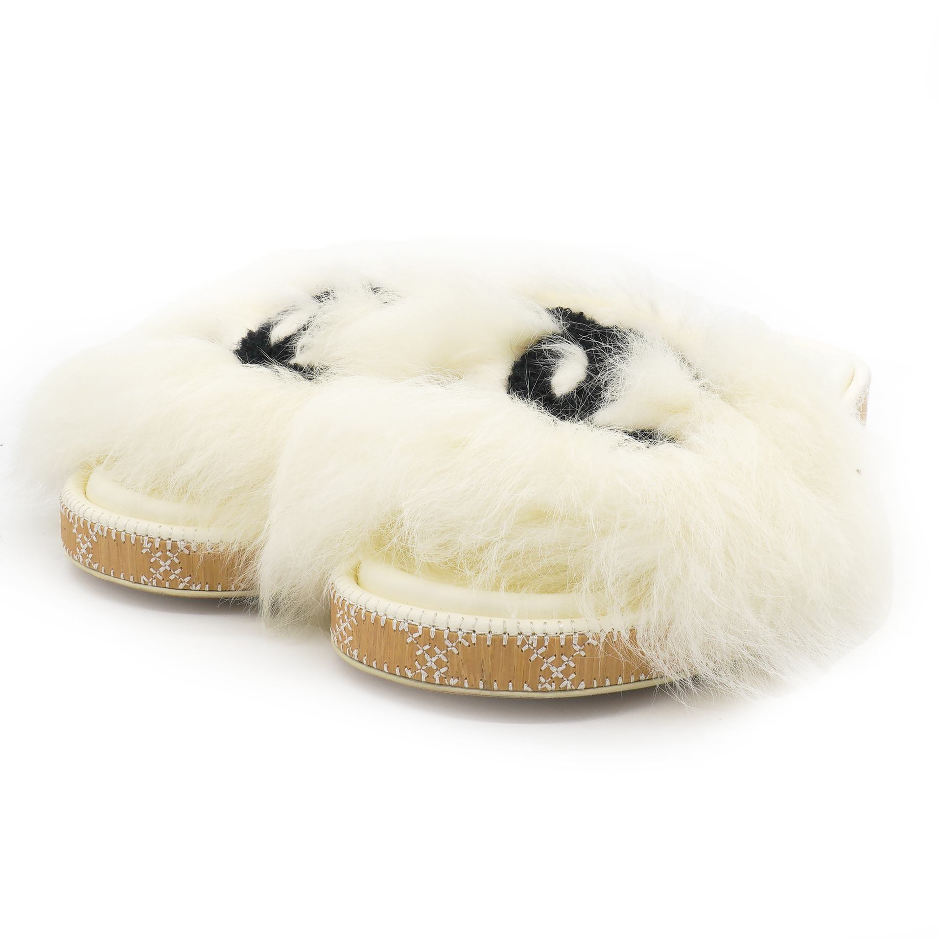 Chanel White Dad Sandal Lambskin Size37