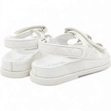 Chanel White Dad Sandal Lambskin Size37