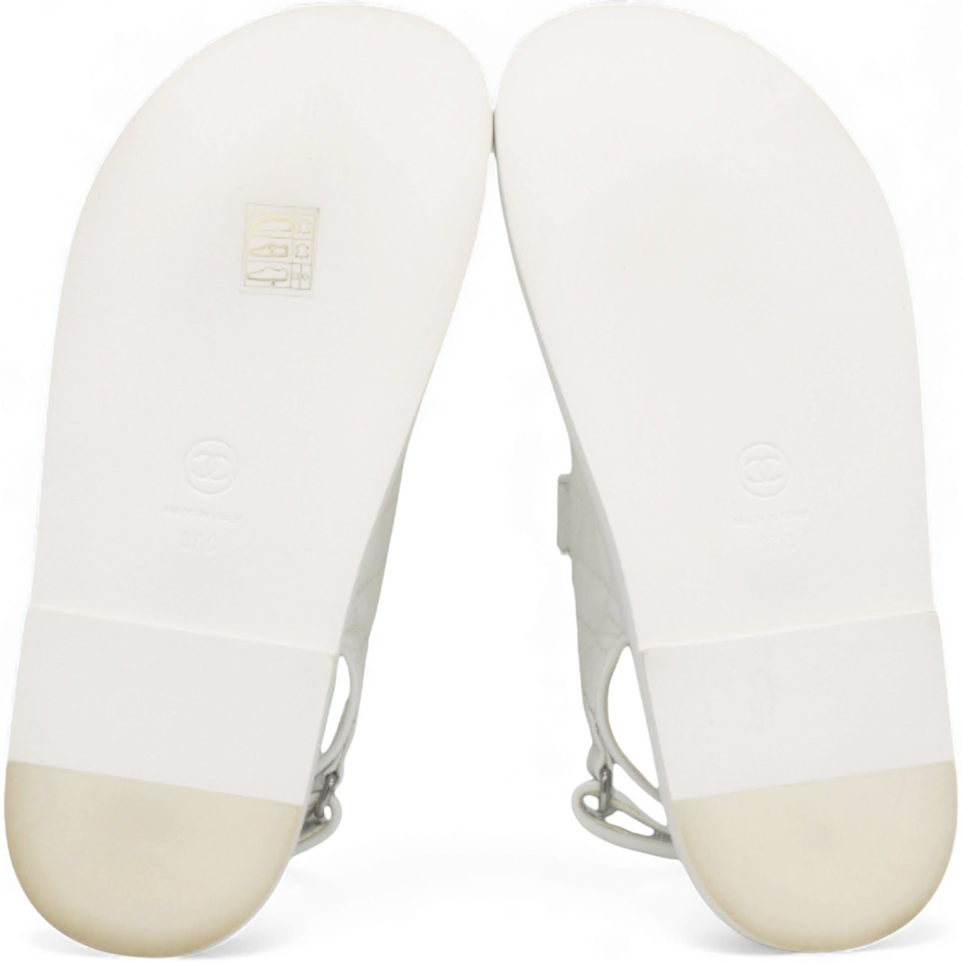 Chanel White Dad Sandal Lambskin Size37