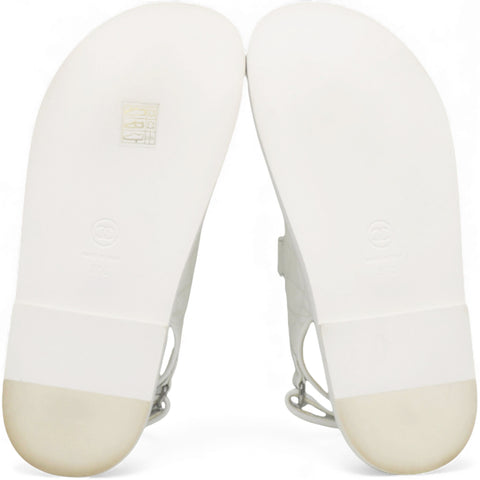 Chanel White Dad Sandal Lambskin Size37