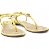  Chanel Yellow Patent Leather Dad Sandals Size 39 