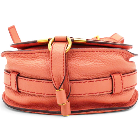 Chloe Leather Small Marcie Saddle Bag Wood Rose 