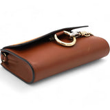  Chloe Suede Calfskin Faye Wallet On Strap Tan 