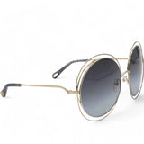 Chloe Sunglasses Round Large Size Frame Gold Black 