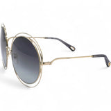 Chloe Sunglasses Round Large Size Frame Gold Black 