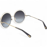 Chloe Sunglasses Round Large Size Frame Gold Black 