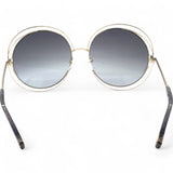 Chloe Sunglasses Round Large Size Frame Gold Black 