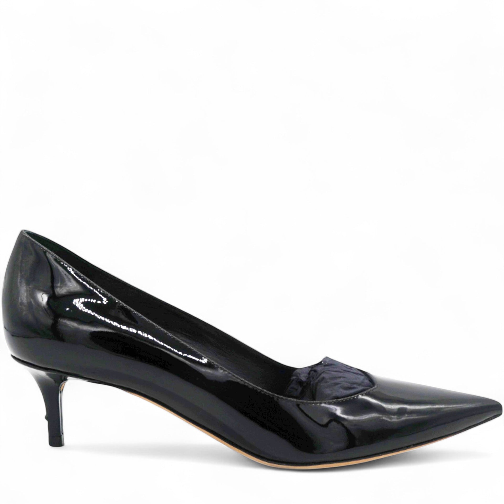 Christian Dior Black Patent Leather Pointed Toe Pumps Size37 