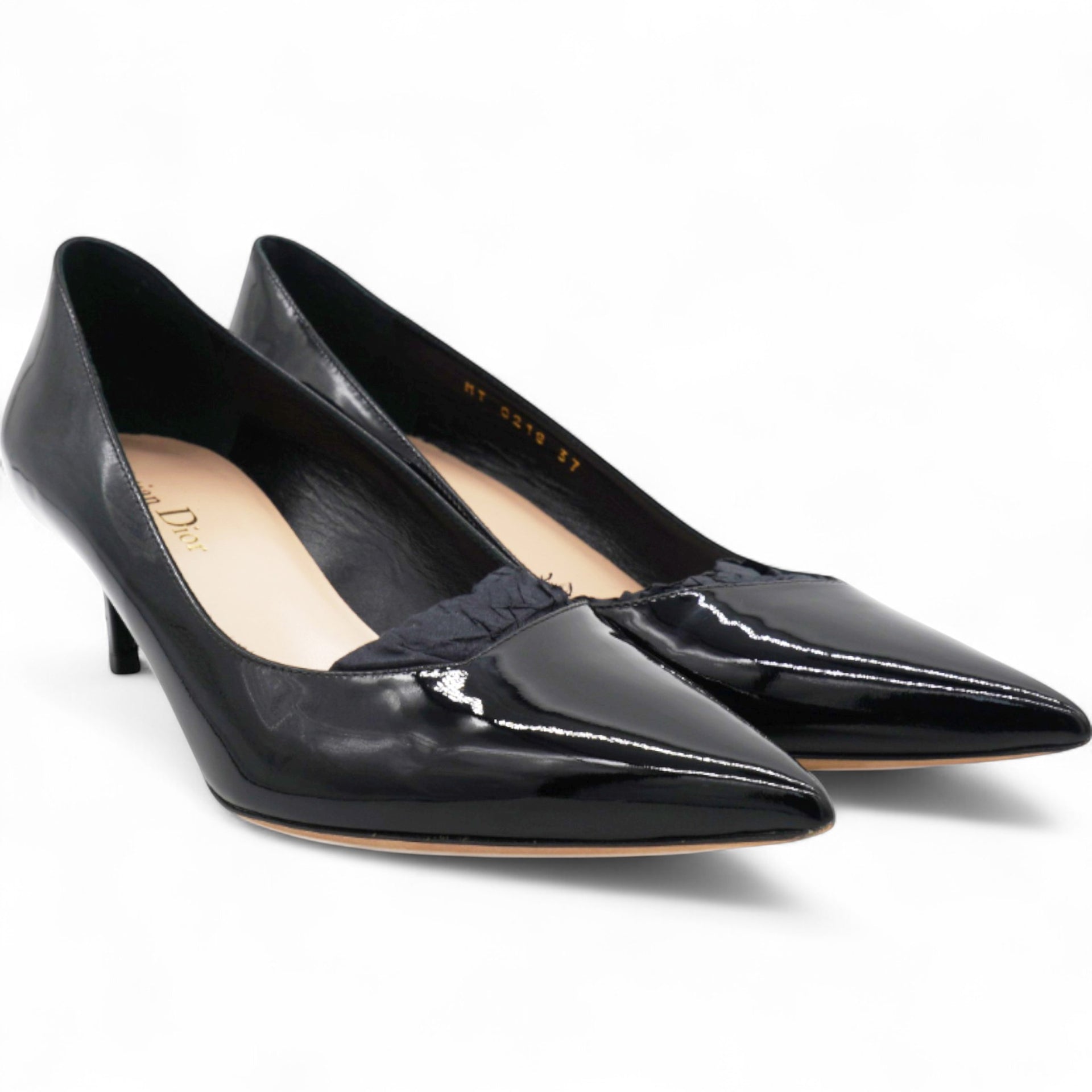 Christian Dior Black Patent Leather Pointed Toe Pumps Size37 