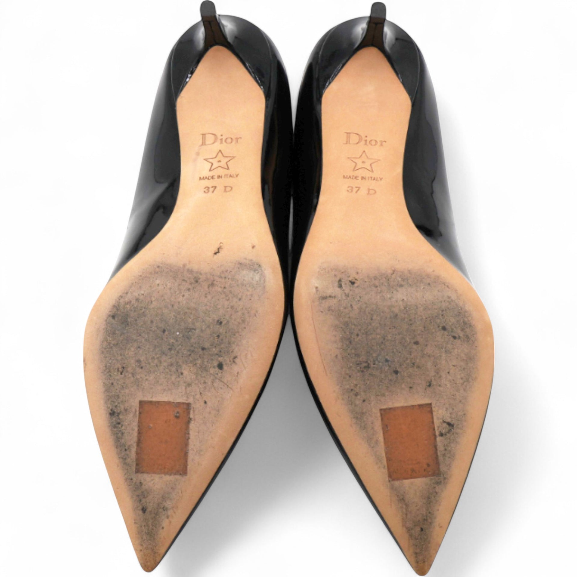 Christian Dior Black Patent Leather Pointed Toe Pumps Size37 