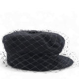 Christian Dior Cotton Canvas Arty Cap with Veil Black Size57 