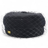 Christian Dior Cotton Canvas Arty Cap with Veil Black Size57 