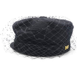 Christian Dior Cotton Canvas Arty Cap with Veil Black Size57 