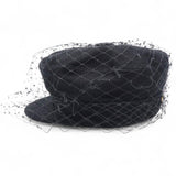 Christian Dior Cotton Canvas Arty Cap with Veil Black Size57 