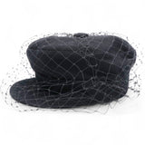 Christian Dior Cotton Canvas Arty Cap with Veil Black Size57 