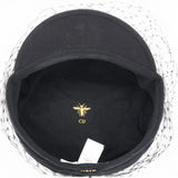 Christian Dior Cotton Canvas Arty Cap with Veil Black Size57 