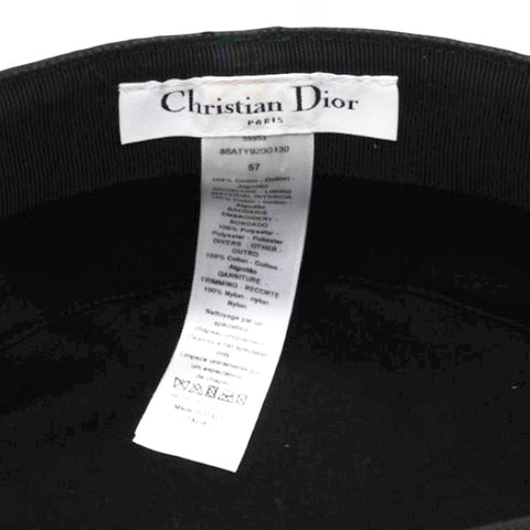 Christian Dior Cotton Canvas Arty Cap with Veil Black Size57 