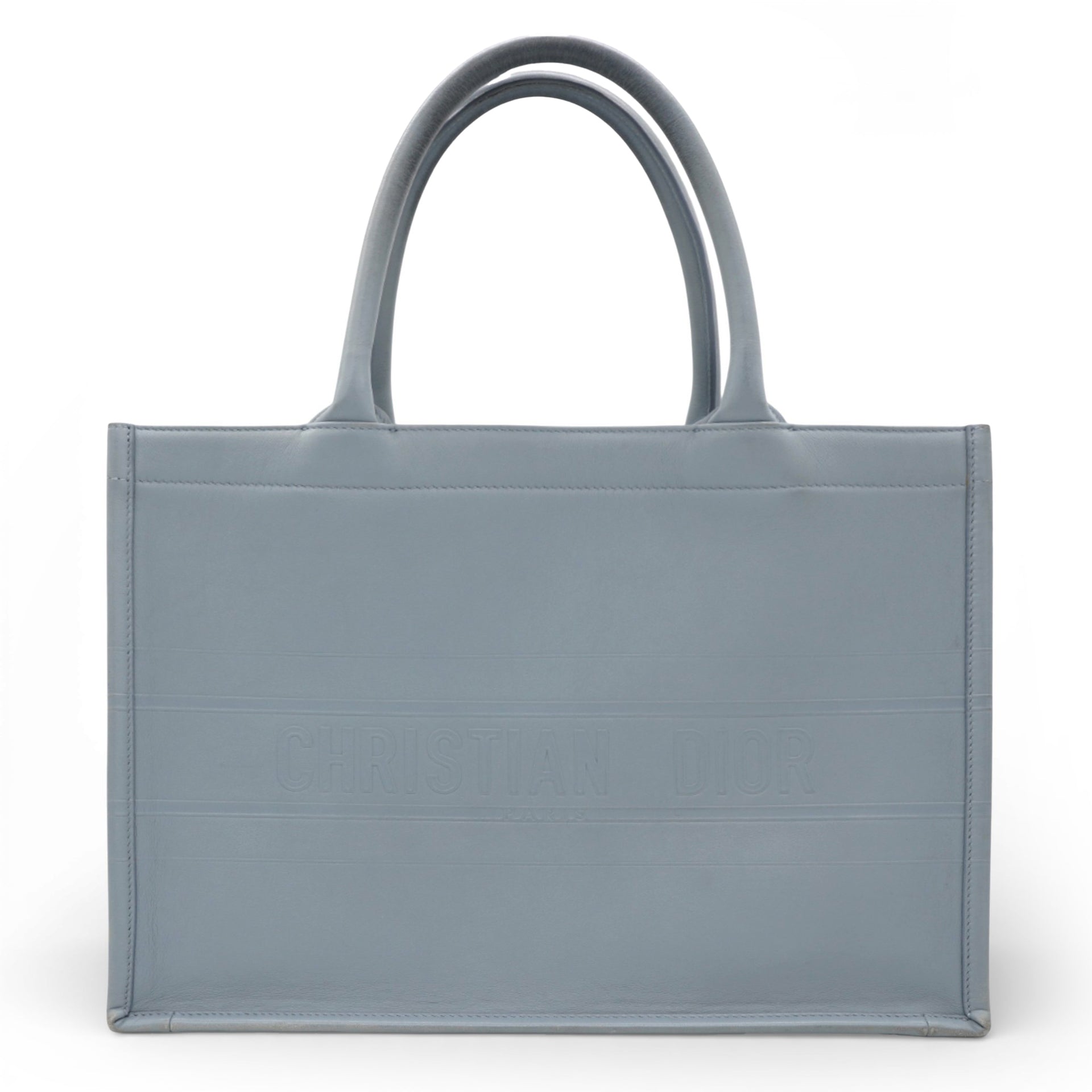 Christian Dior Embossed Medium Book Tote Cloud Blue