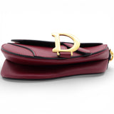 Christian Dior Grained Calfskin Mini Saddle Bag Red