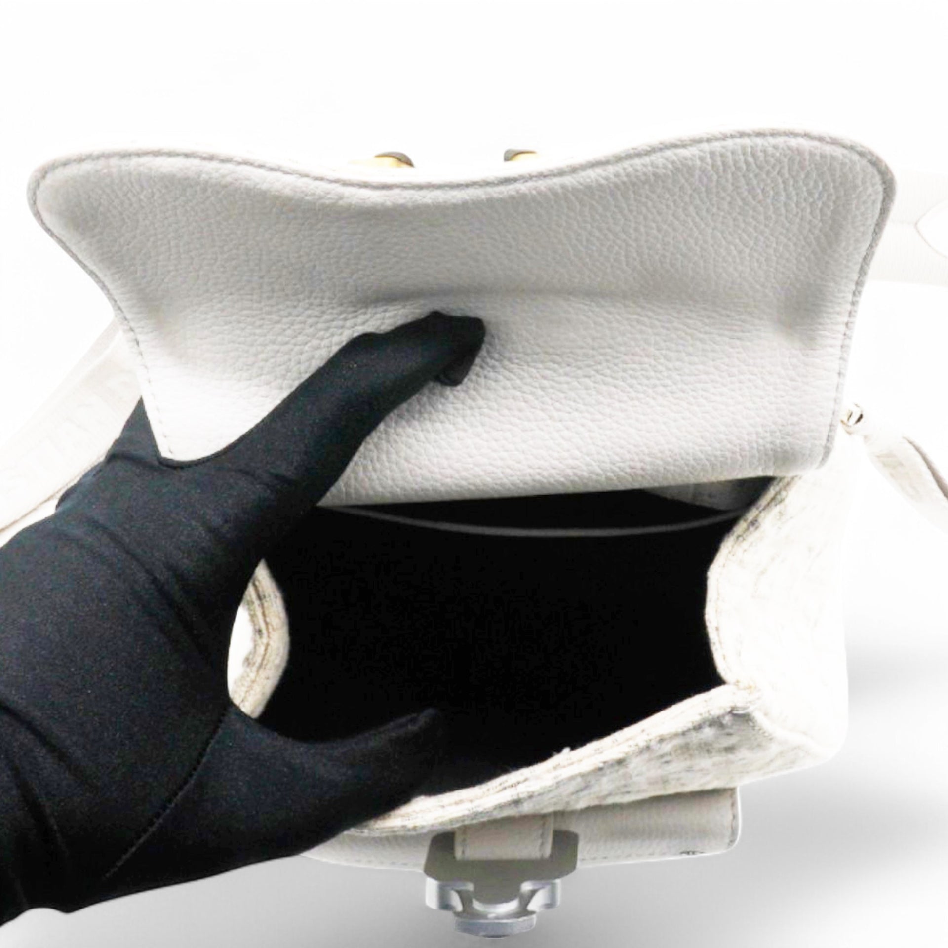 Christian Dior HOMME Oblique Jacquard Calfskin Mini Saddle Backpack Beige 