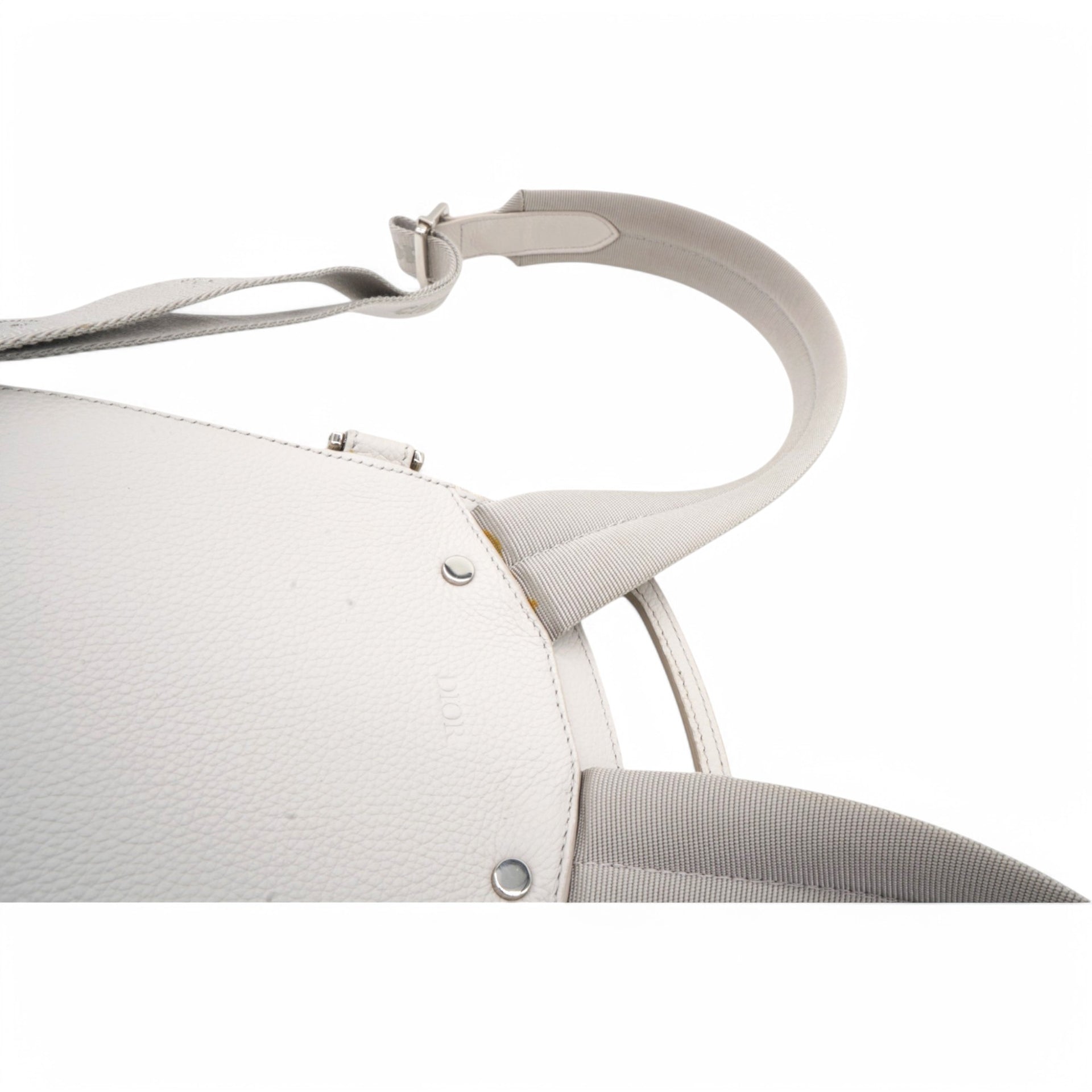 Christian Dior HOMME Oblique Jacquard Calfskin Mini Saddle Backpack Beige 