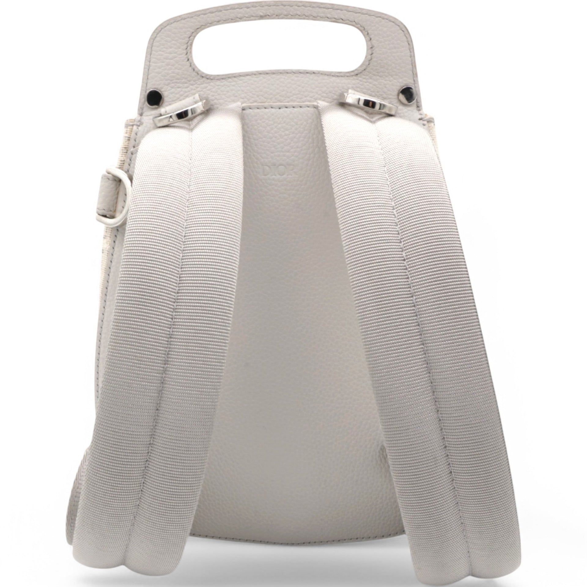 Christian Dior HOMME Oblique Jacquard Calfskin Mini Saddle Backpack Beige 
