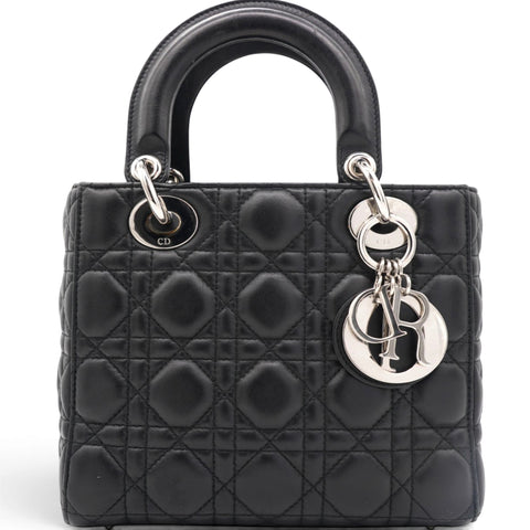 Christian Dior Lambskin Cannage Small My ABCDior Lady Dior Black 