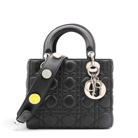 Christian Dior Lambskin Cannage Small My ABCDior Lady Dior Black 