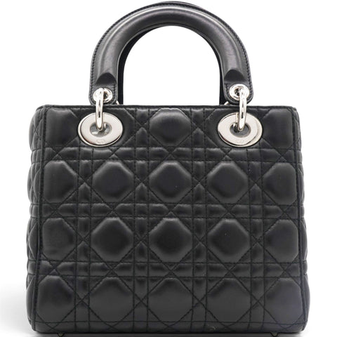 Christian Dior Lambskin Cannage Small My ABCDior Lady Dior Black 