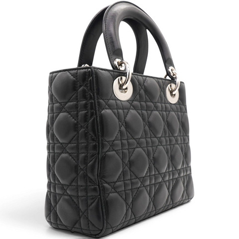 Christian Dior Lambskin Cannage Small My ABCDior Lady Dior Black 